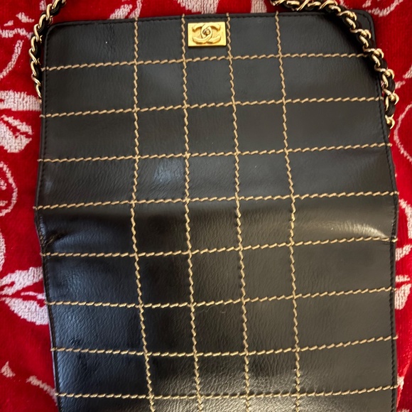 Chanel Calfskin Stitched Quilted Wallet On Chain Bag Purse Black - Picture 6 of 8